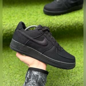 Shoes Nike Air Force 1 Low Triple Black Canvas Men's Brand New Authentic 11 US